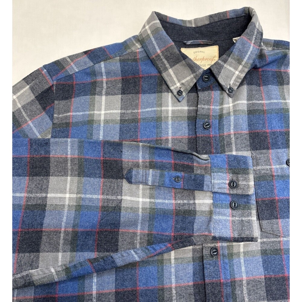 Original Weatherproof Vintage Men’s Long Sleeve Button Up Plaid Shirt XXL EUC